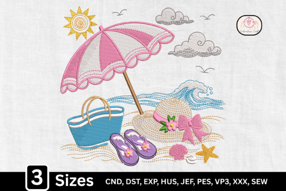 Coastal Summer Beach Vacation Embroidery Design Review
