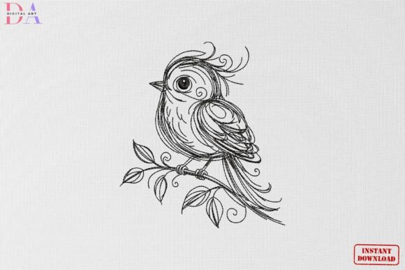 Cute Bird Sketch Nature Animal Art Review for Seasonal Crafts
