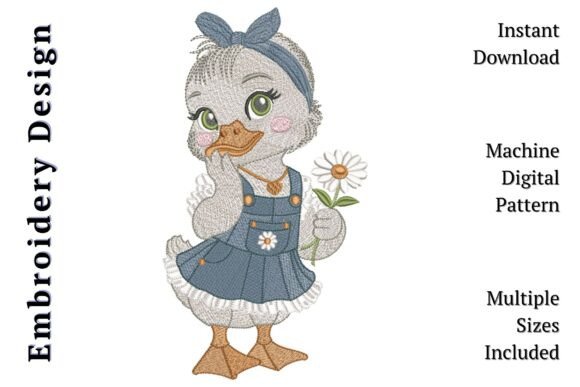 Cute Duck Baby Girl with Daisy: A Springtime Charm for Craft Fair Success