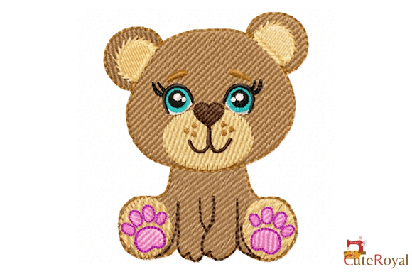 Cute Teddy Bear – Blue Eyes: A Seasonal Embroidery Gem