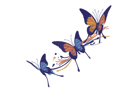 Elegant Butterfly Trio: A Seasonal Embroidery Gem