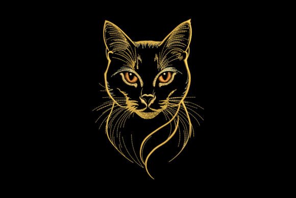 Elegant Cat Head Embroidery Design Review