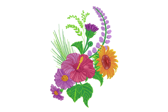 First Impressions of the Tropical Flower Bouquet Embroidery Design