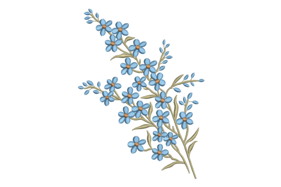 Forget-Me-Not Spray: A Craft Fair-Ready Embroidery Design with Timeless Appeal