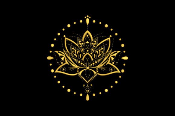 Golden Lotus Mandala: A Craft Fair Embroidery Gem