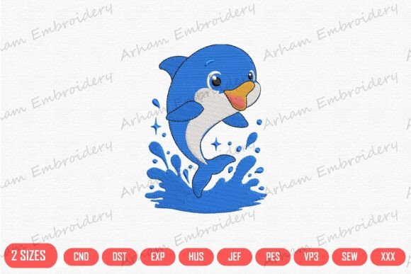 Happy Baby Dolphin: A Charming Addition to Personalized Embroidery