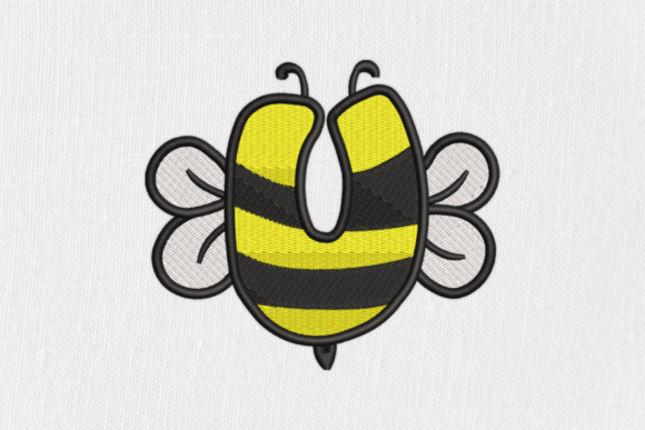 Letter U Bee Monograms: A Designer’s Take on Cute & Premium Sweatshirt Embroidery