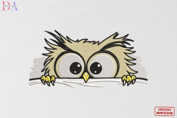 Peekaboo Owl Funny Eyes: A Playful Touch for Embroidery Projects