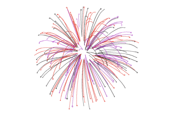 Triple Fireworks Burst: A Spark for Personalized Embroidery Gifts